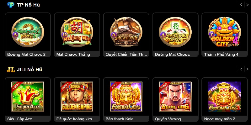 Nhà cái mang đến cho người chơi đa dạng tựa game nổ hũ khác nhau